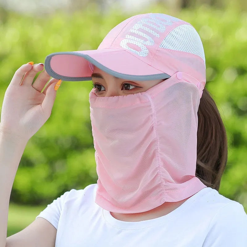 Foldable Baseball Cap with UV Protection Face Shield