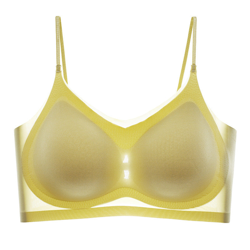 Women’s Seamless Ice Silk Bra – Ultra-thin Mesh, Wireless, Backless Design