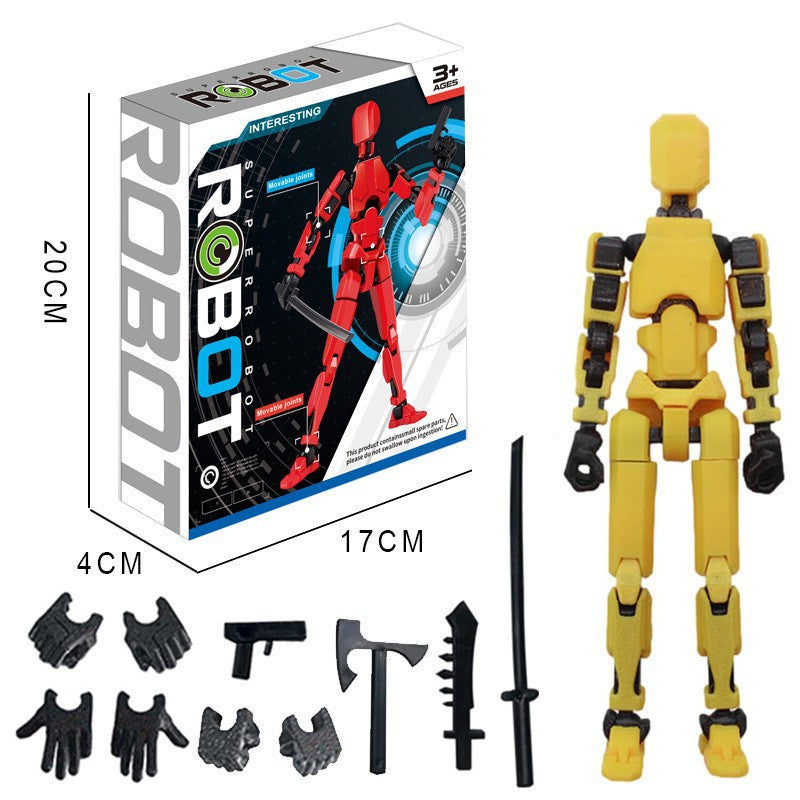 DIY Buildable Articulated Action Figure Toy with Movable Joints
