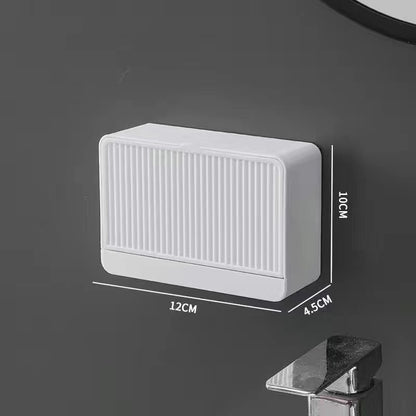 Wall-Mounted Flip-Top Soap Box – Drainable & No-Drill