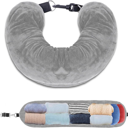 Travel neck pillow that can be filled with clothes，Can hold 10L of clothing