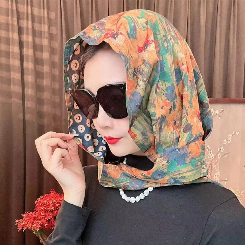 Women's Ribbed Satin Headscarf Hat – Fashionable Sun Protection & Elegant Head Cover