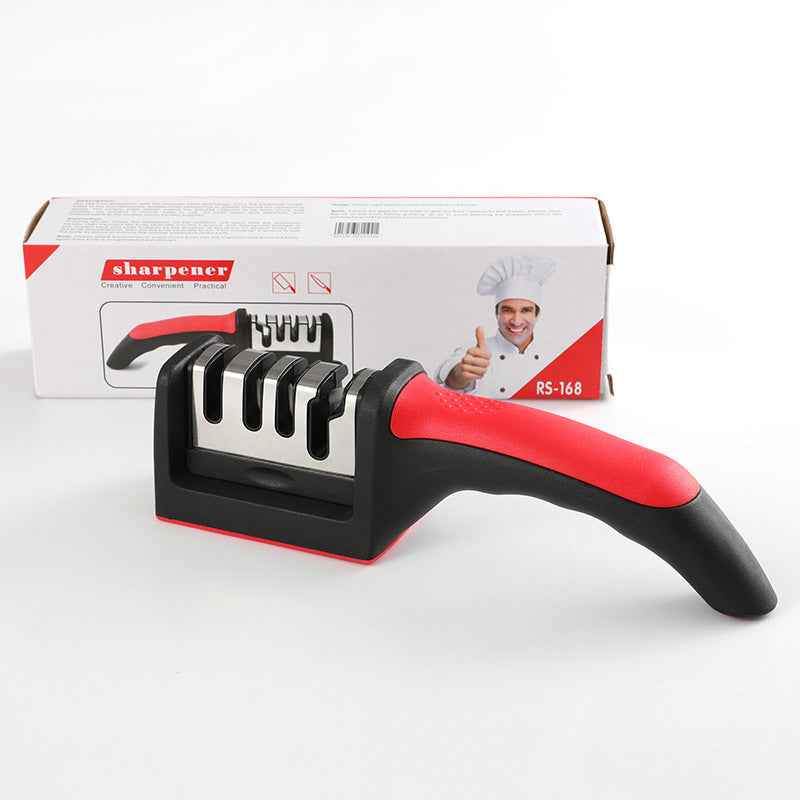 3-Stage Kitchen Knife Sharpener – Multifunctional Manual Sharpening Tool for Home Use