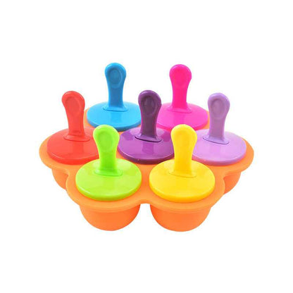 Kids DIY 7-Cavity Silicone Popsicle Mold