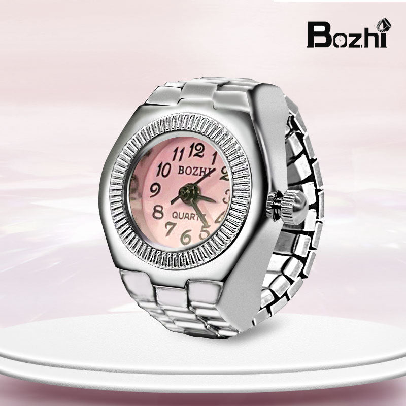 Stylish Mini Ring Watch with Elastic Band