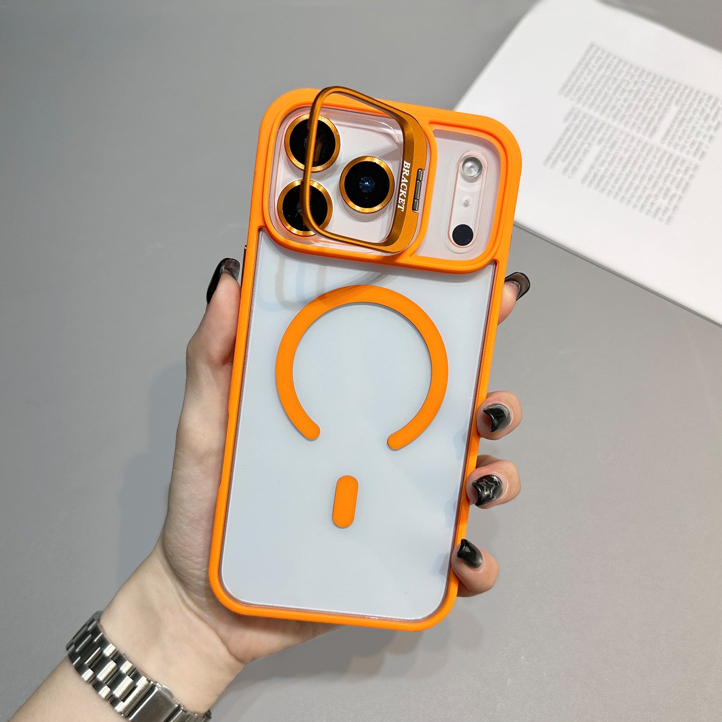 Luxury Magnetic Shockproof Phone Case with Lens Bracket