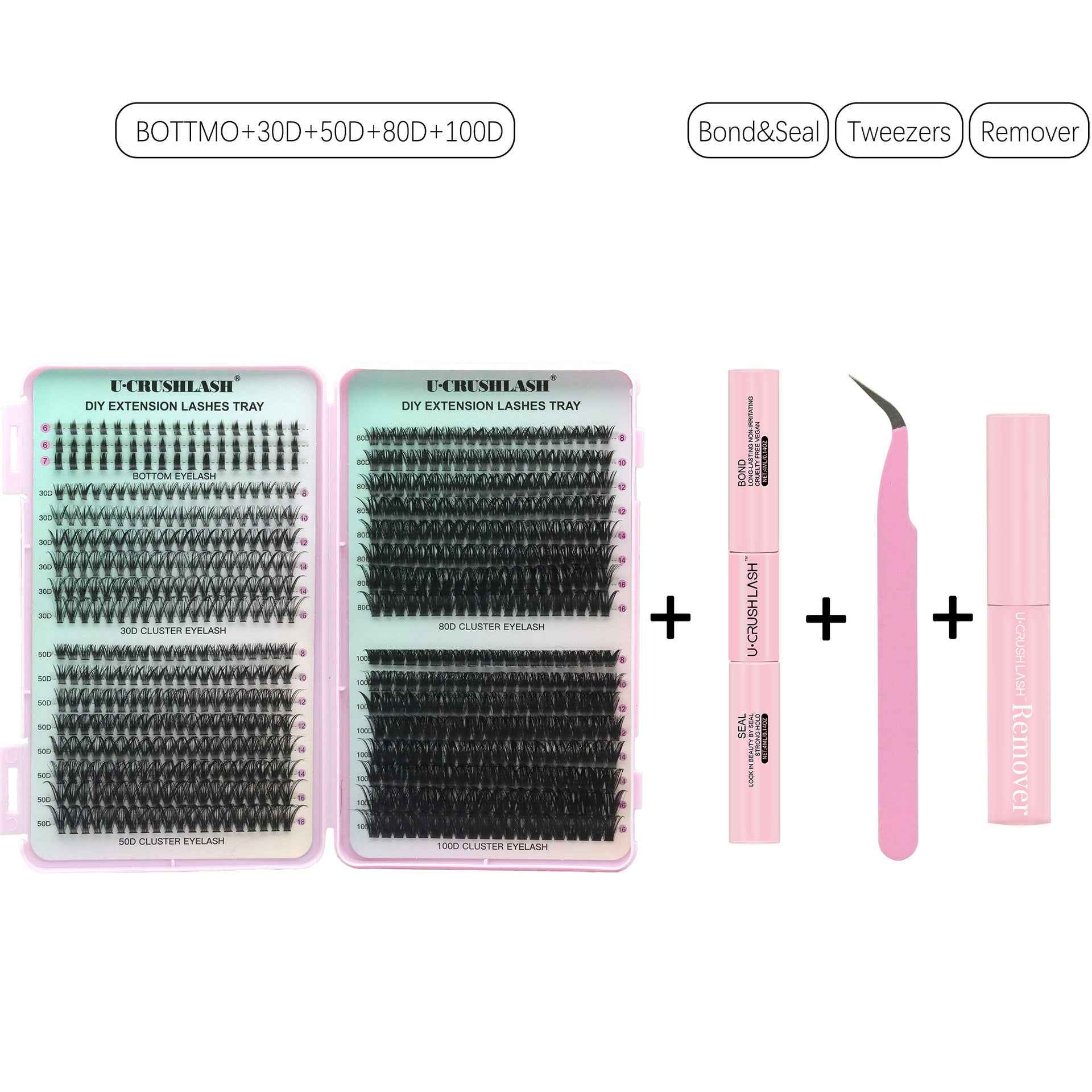 Multi-Style False Eyelash Kit with Eyelash Glue and Tweezers