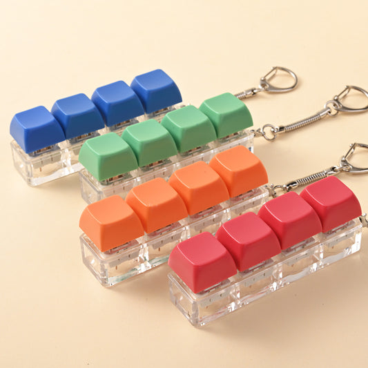 Stress Relief Push Button Keychain Fob