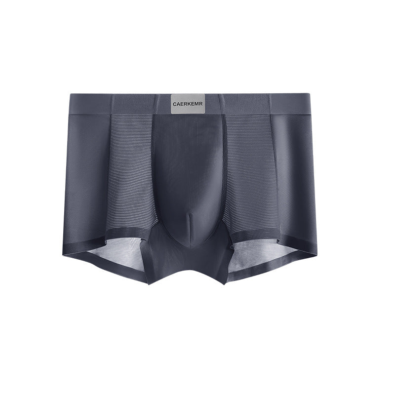 High Quality-Men’s Cool Touch Satin Mesh Underwear Boxer Briefs