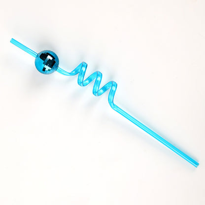 Shiny Disco Ball Reusable Straws, Decorative Party Supplies for Celebrations