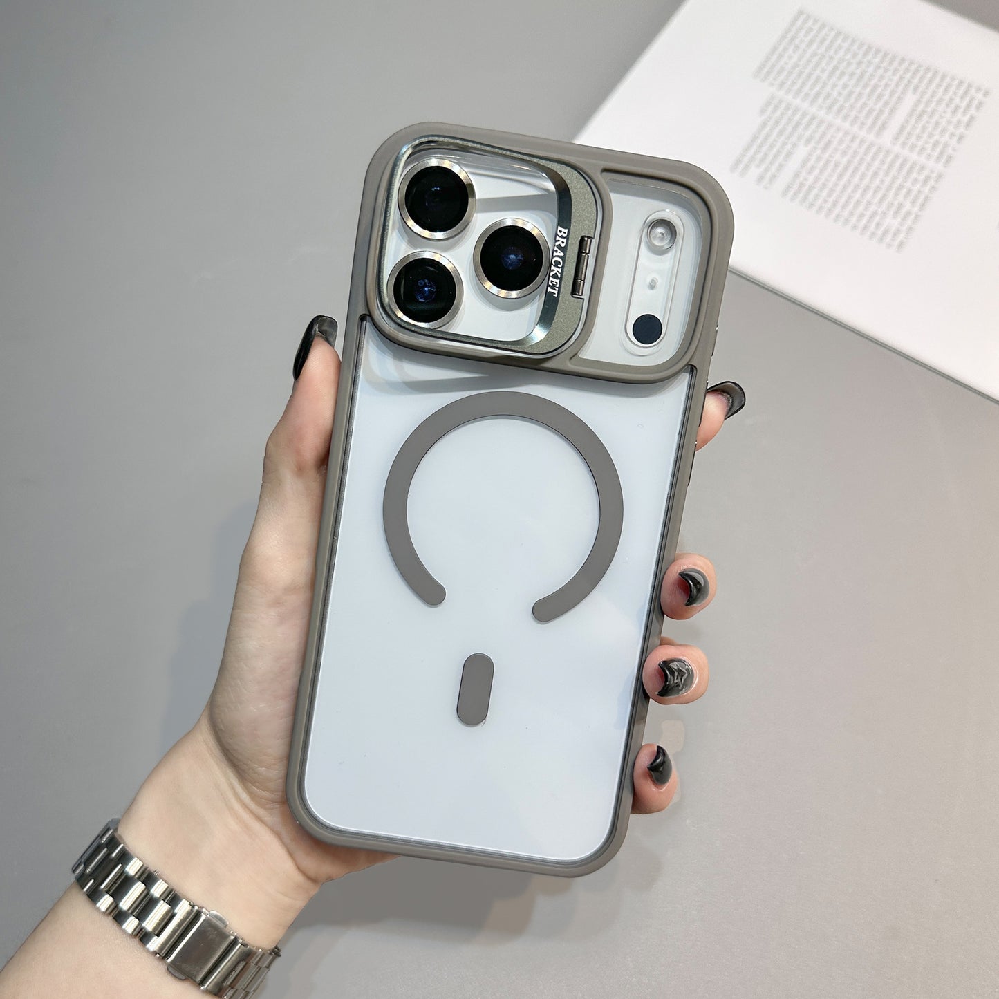 Luxury Magnetic Shockproof Phone Case with Lens Bracket