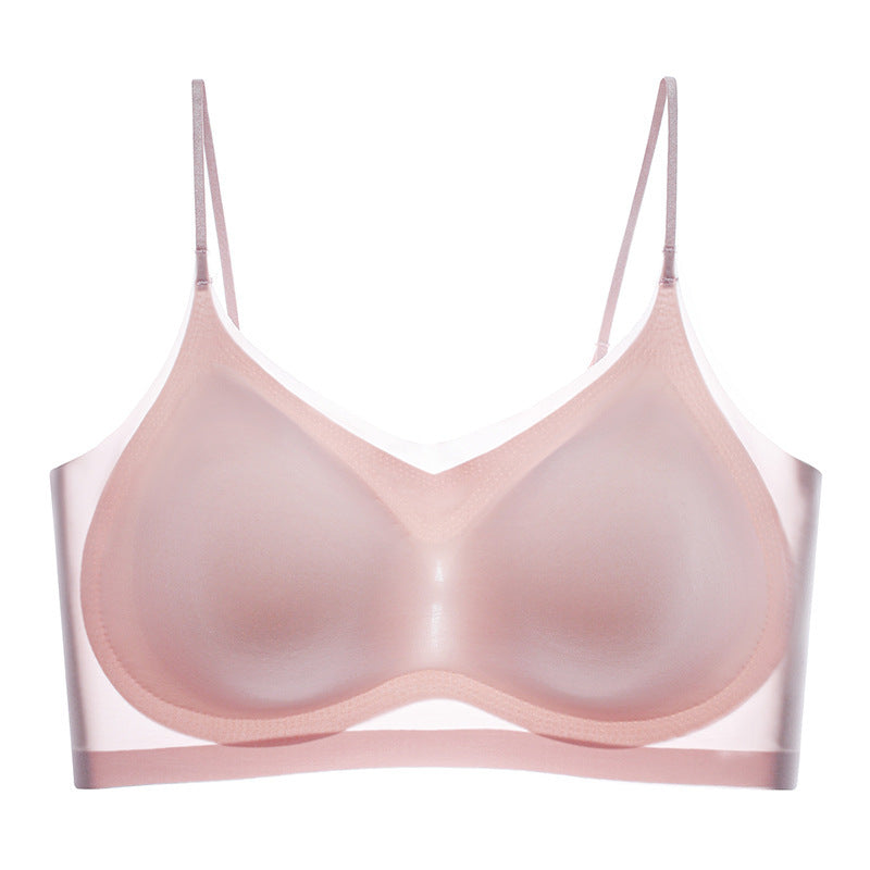 Women’s Seamless Ice Silk Bra – Ultra-thin Mesh, Wireless, Backless Design