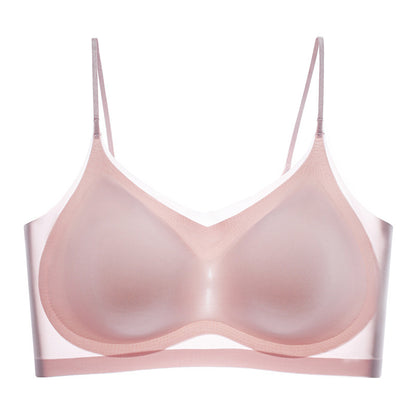 Women’s Seamless Ice Silk Bra – Ultra-thin Mesh, Wireless, Backless Design