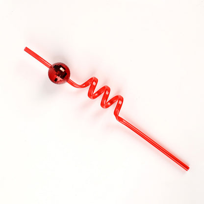 Shiny Disco Ball Reusable Straws, Decorative Party Supplies for Celebrations