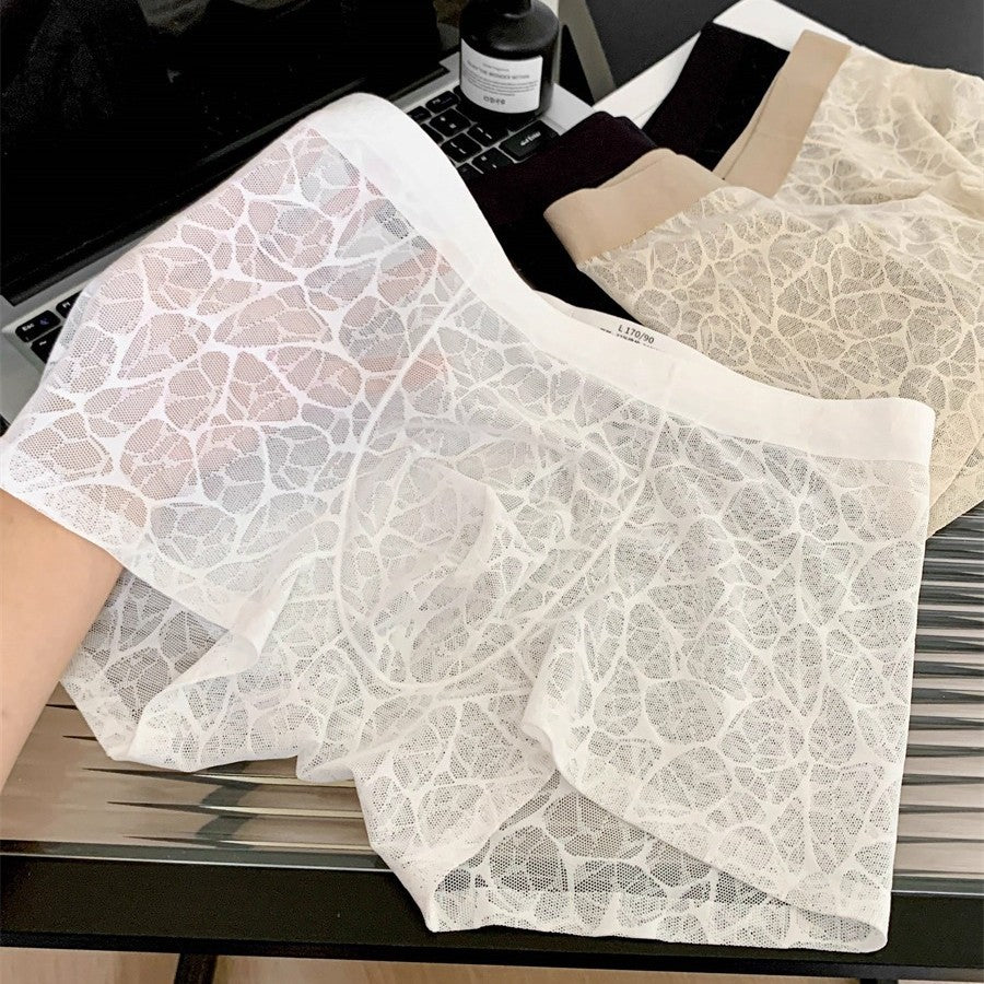 High Quality——Men's Ice Silk Mesh Jacquard Boxer Briefs