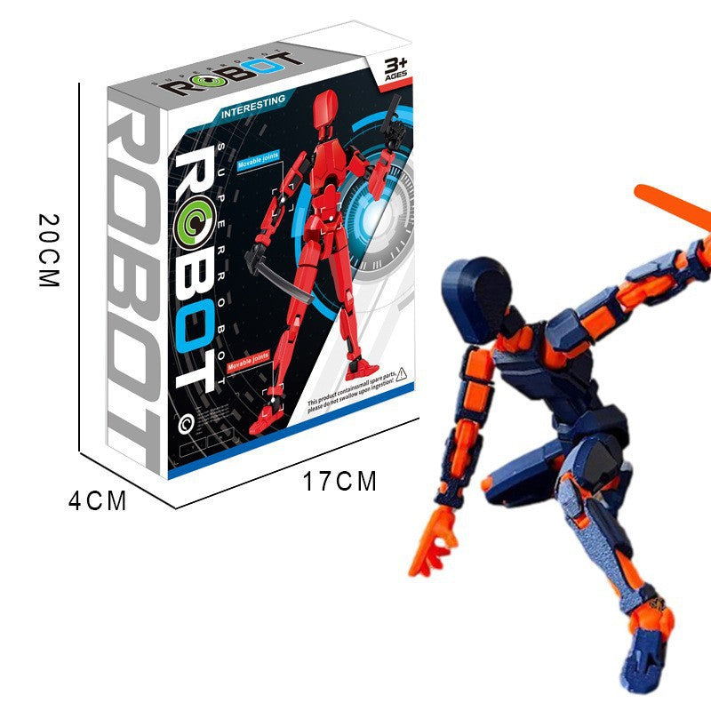 DIY Buildable Articulated Action Figure Toy with Movable Joints