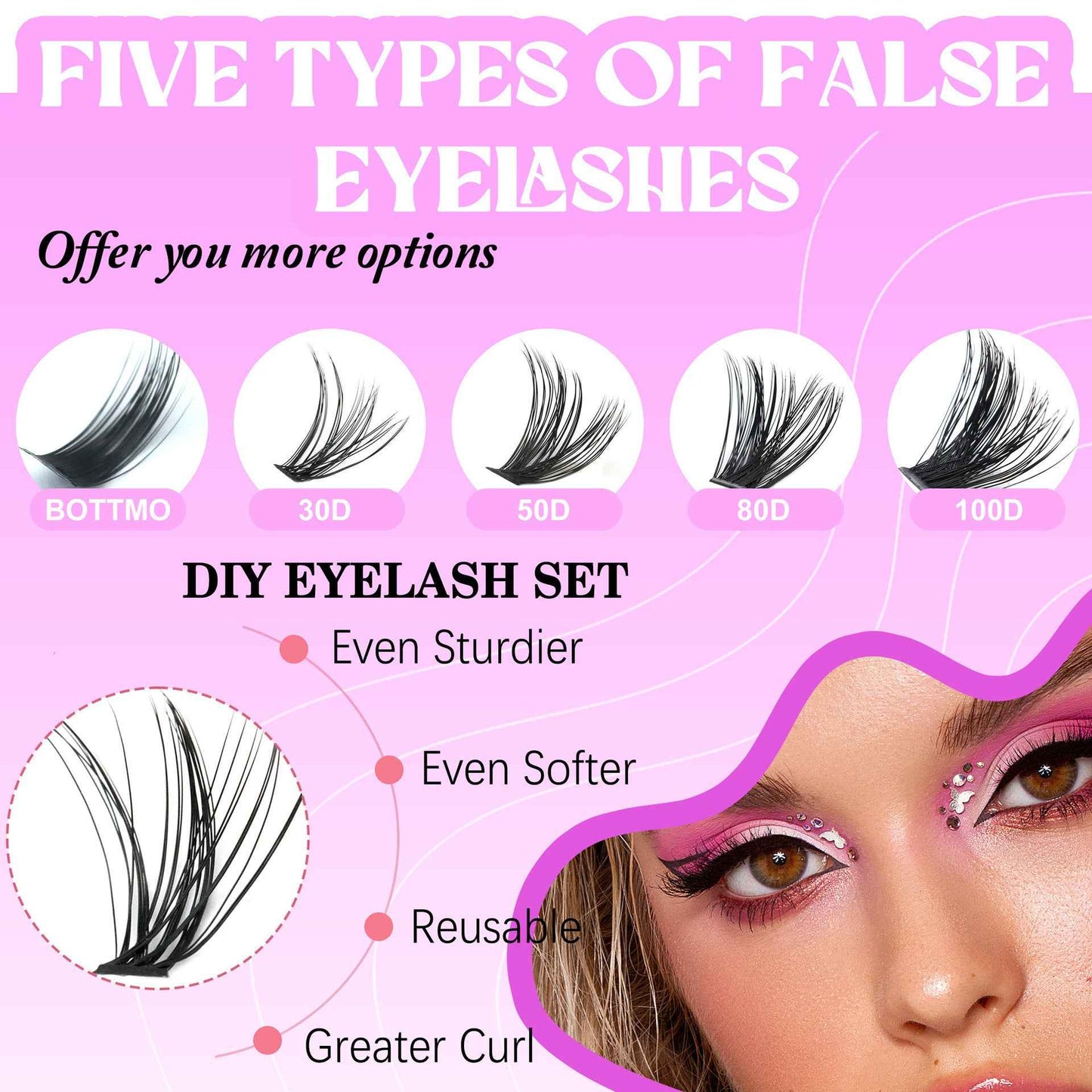 Multi-Style False Eyelash Kit with Eyelash Glue and Tweezers