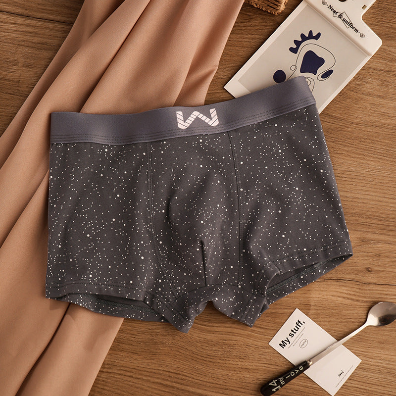 Men's pure cotton starry sky print boxer shorts