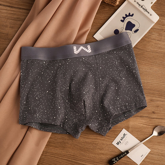 Men's pure cotton starry sky print boxer shorts
