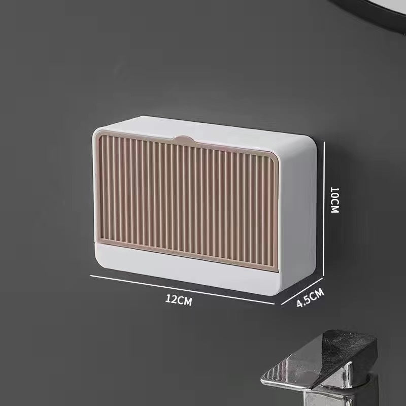 Wall-Mounted Flip-Top Soap Box – Drainable & No-Drill