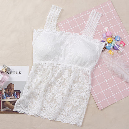 Lace Trim Wide Strap Bra with Padding