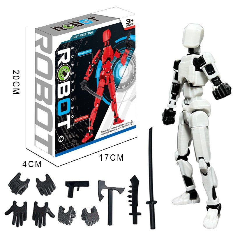 DIY Buildable Articulated Action Figure Toy with Movable Joints