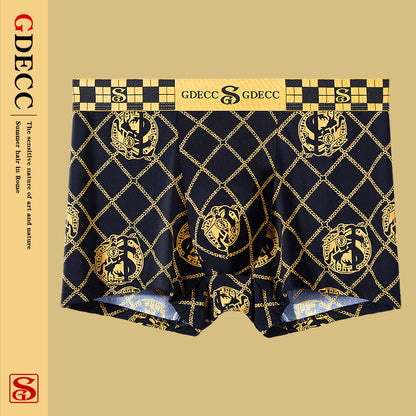 Men's Antibacterial Printed Underwear，Black Gold Knight Series