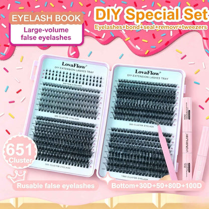 Multi-Style False Eyelash Kit with Eyelash Glue and Tweezers