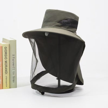 Outdoor Mosquito-Proof Hat, Unisex Fishing Hat with Breathable Mesh Face Shield, Sun Protection