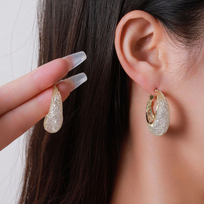 Sparkling Mesh Zircon Stud Earrings