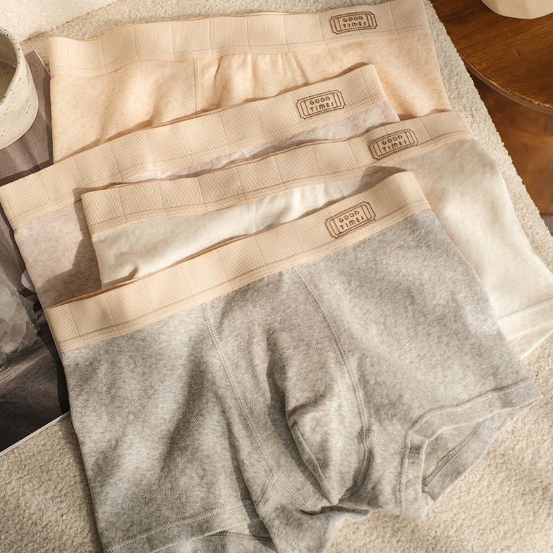 Men’s Light Color Pure Cotton Boxer Briefs – Soft & Breathable Underwear