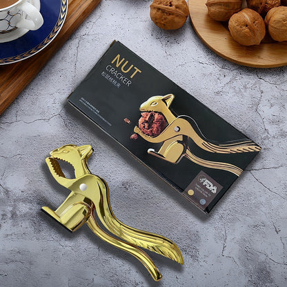 Zinc Alloy Squirrel-Shaped Nutcracker – Metal Walnut Cracker & Nut Shell Opener Kitchen Tool