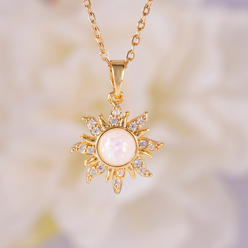 Moonstone sun necklace
