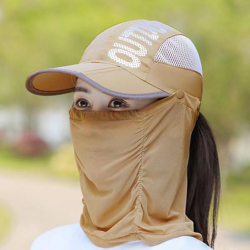 Foldable Baseball Cap with UV Protection Face Shield