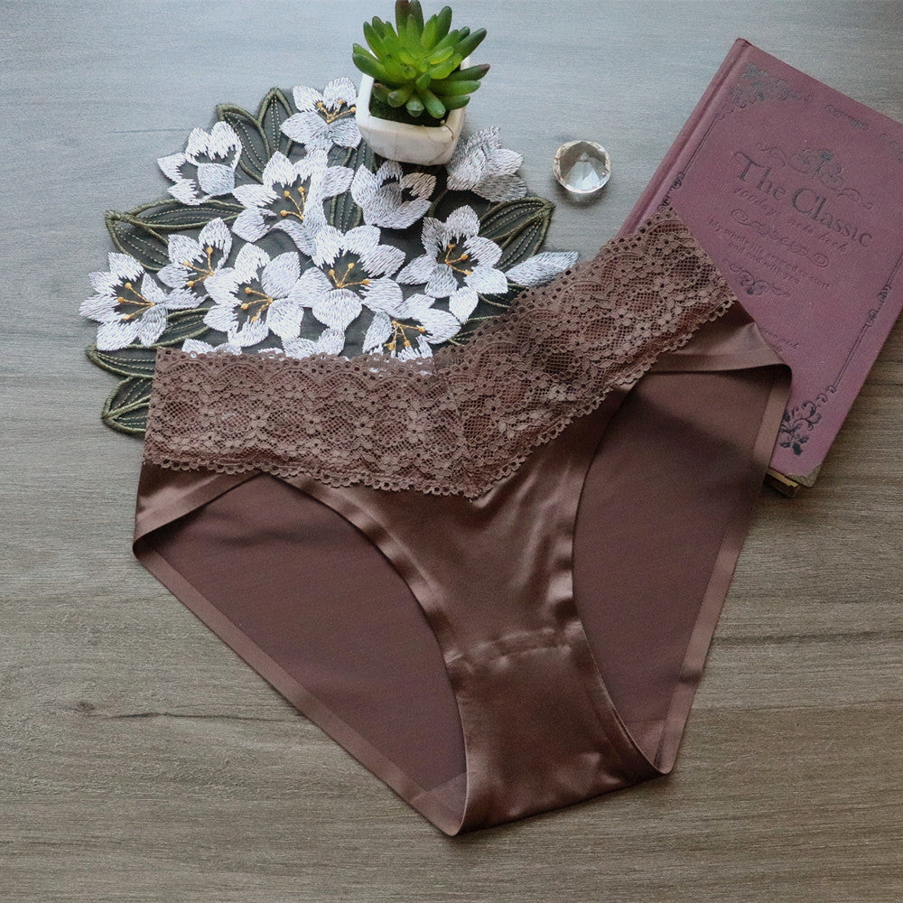 Women's Luxury Satin Silky Lace Ice Silk Underwear