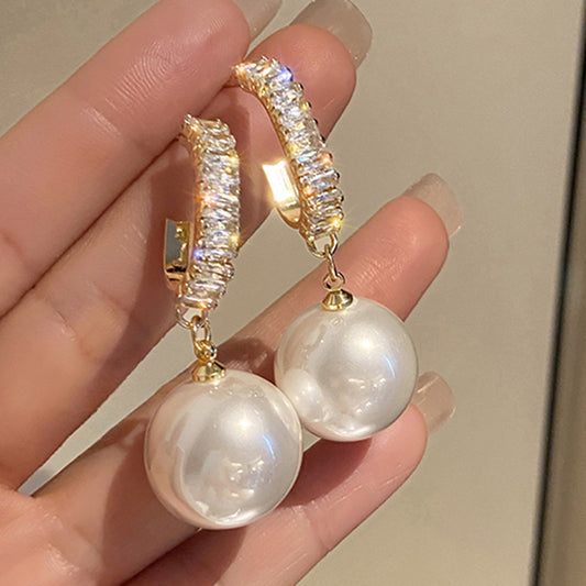 High Quality-Elegant Lightweight Pearl Drop Earrings
