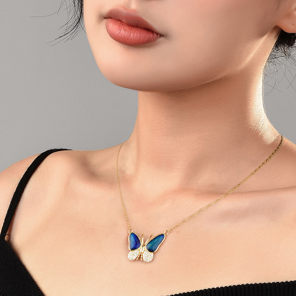 🦋Color Changing Butterfly Magnetic Necklace – Temperature Sensitive Butterfly Pendant Jewelry for Women