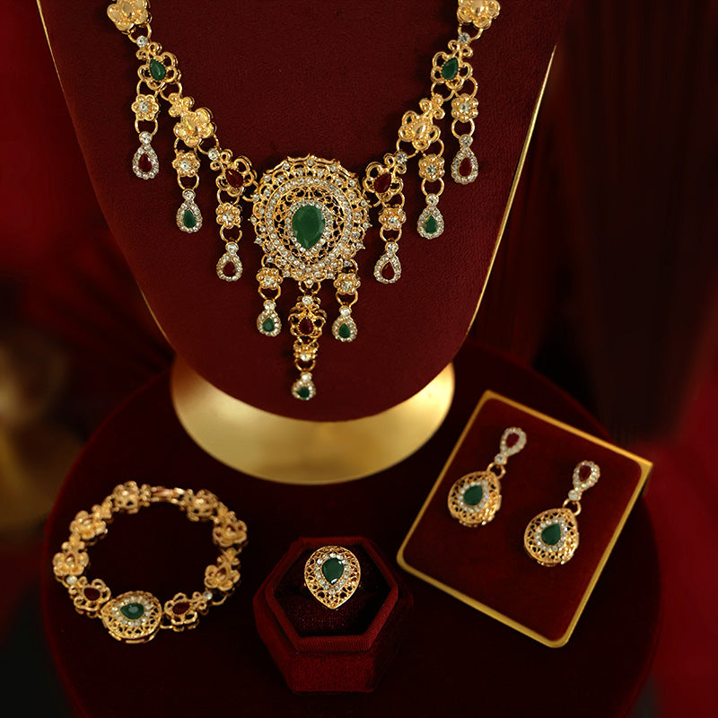 High-end Necklace, Earrings, Ring, and Bracelet Set