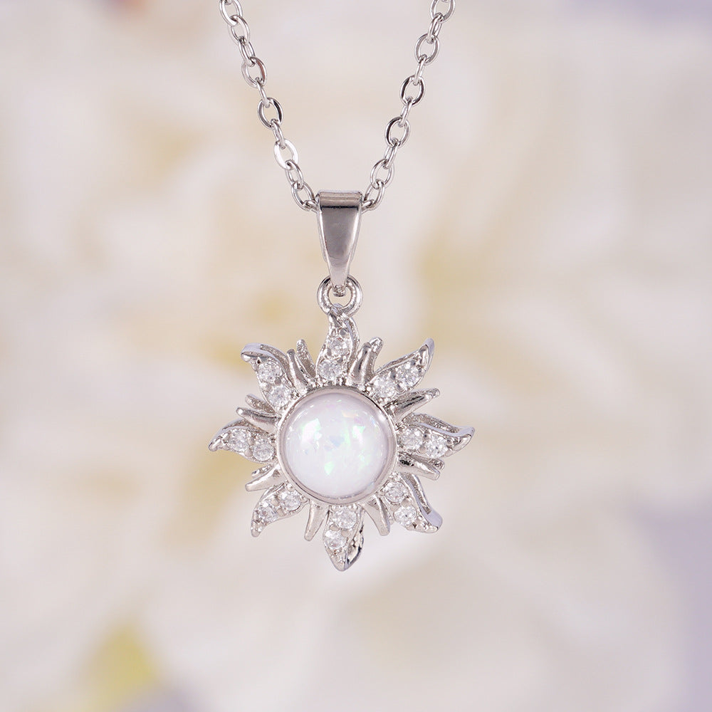 Moonstone sun necklace