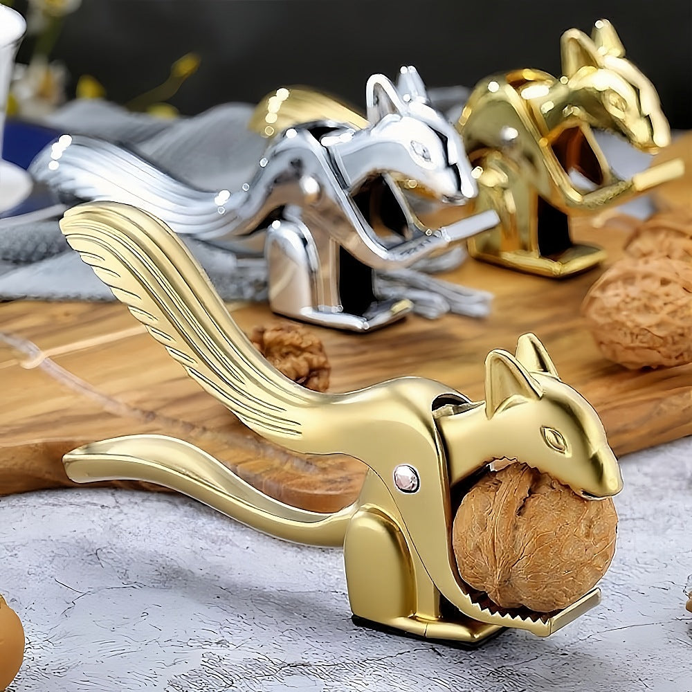 Zinc Alloy Squirrel-Shaped Nutcracker – Metal Walnut Cracker & Nut Shell Opener Kitchen Tool