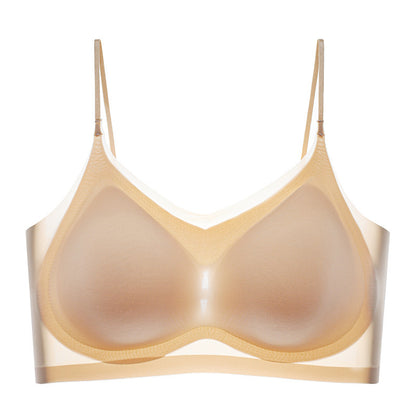 Women’s Seamless Ice Silk Bra – Ultra-thin Mesh, Wireless, Backless Design
