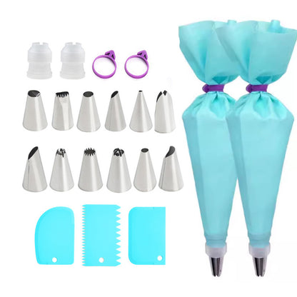 Stainless Steel Piping Tip Set, Cake Decorating Tools, Cream Piping Nozzles, EVA Piping Bags