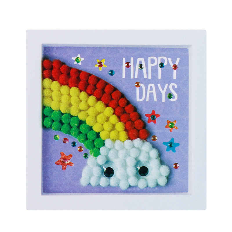 Pom-Pom DIY Collage Art, Can Be Used as a Photo Frame(Without Pen)