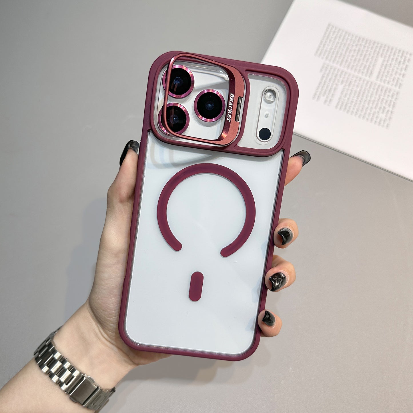 Luxury Magnetic Shockproof Phone Case with Lens Bracket