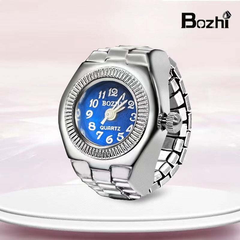 Stylish Mini Ring Watch with Elastic Band