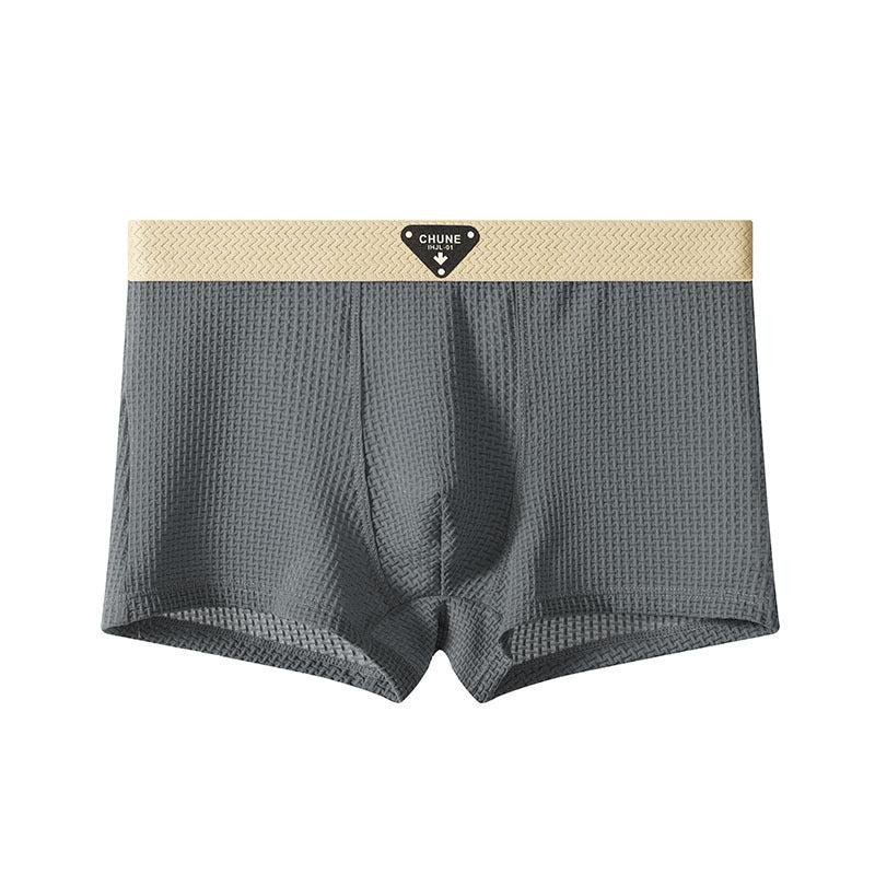 Men's Textured Soft-Touch Solid Boxer Briefs