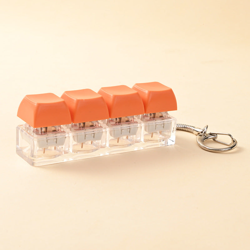 Stress Relief Push Button Keychain Fob