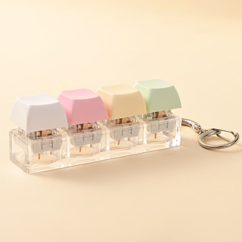 Stress Relief Push Button Keychain Fob