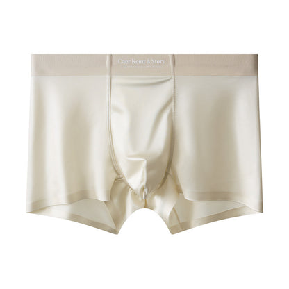 High Quality-Men's Elegant Ice Silk Underwear，Mulberry Silk Antimicrobial Boxer Briefs