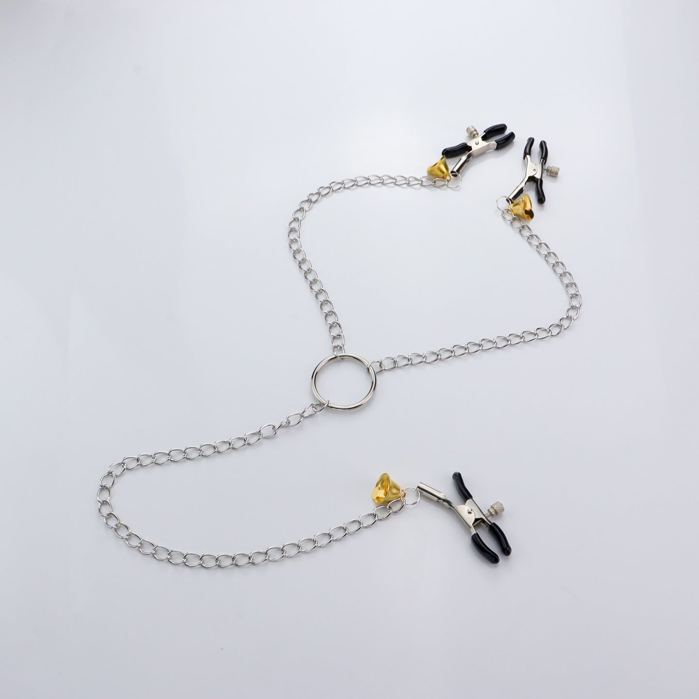 Chain + clips + bell, relaxation toy for couples